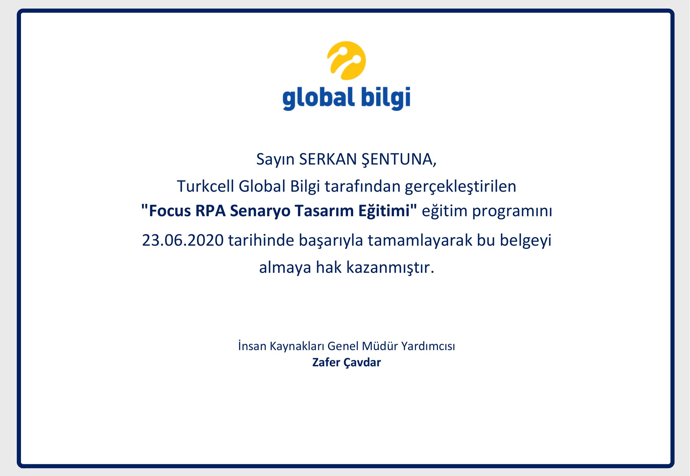 Focus RPA Senaryo Tasarım Eğitimi